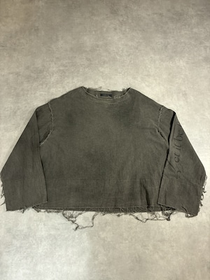 ALMOSTBLACK 24AW 長袖Tシャツ SAMPLE ダメージ加工