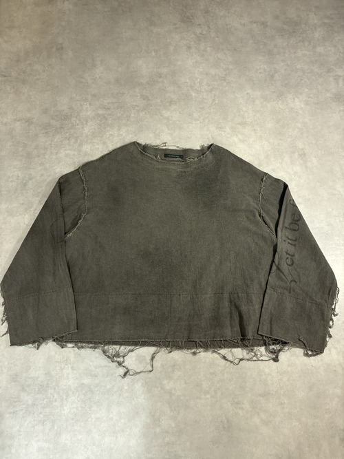 ALMOSTBLACK 24AW 長袖Tシャツ SAMPLE ダメージ加工