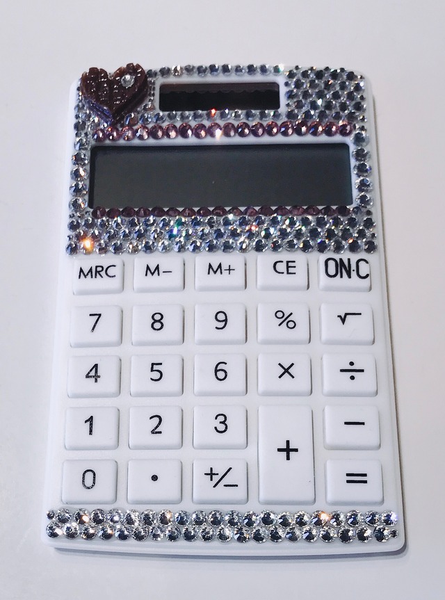 ハートチョコ電卓ゴージャス デコ スワロデコ スワロフスキーデコ 女子力 プレゼント キラキラ 大人可愛い キュート ラインストーン 誕生日 バレンタイン ホワイトデー 記念日 クリスマス キラキラデコshop Ypao