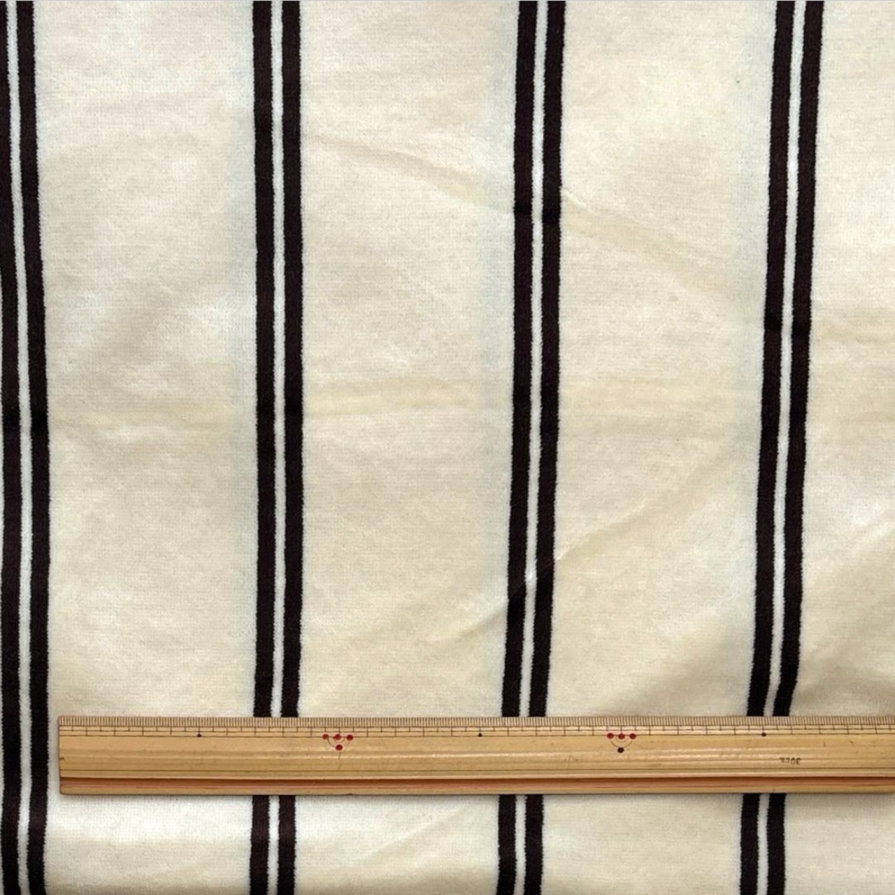 ★NY074◆2m◆ポリエステル100%ソフト柔らかベロア調フリースニット生地◆ストライプ