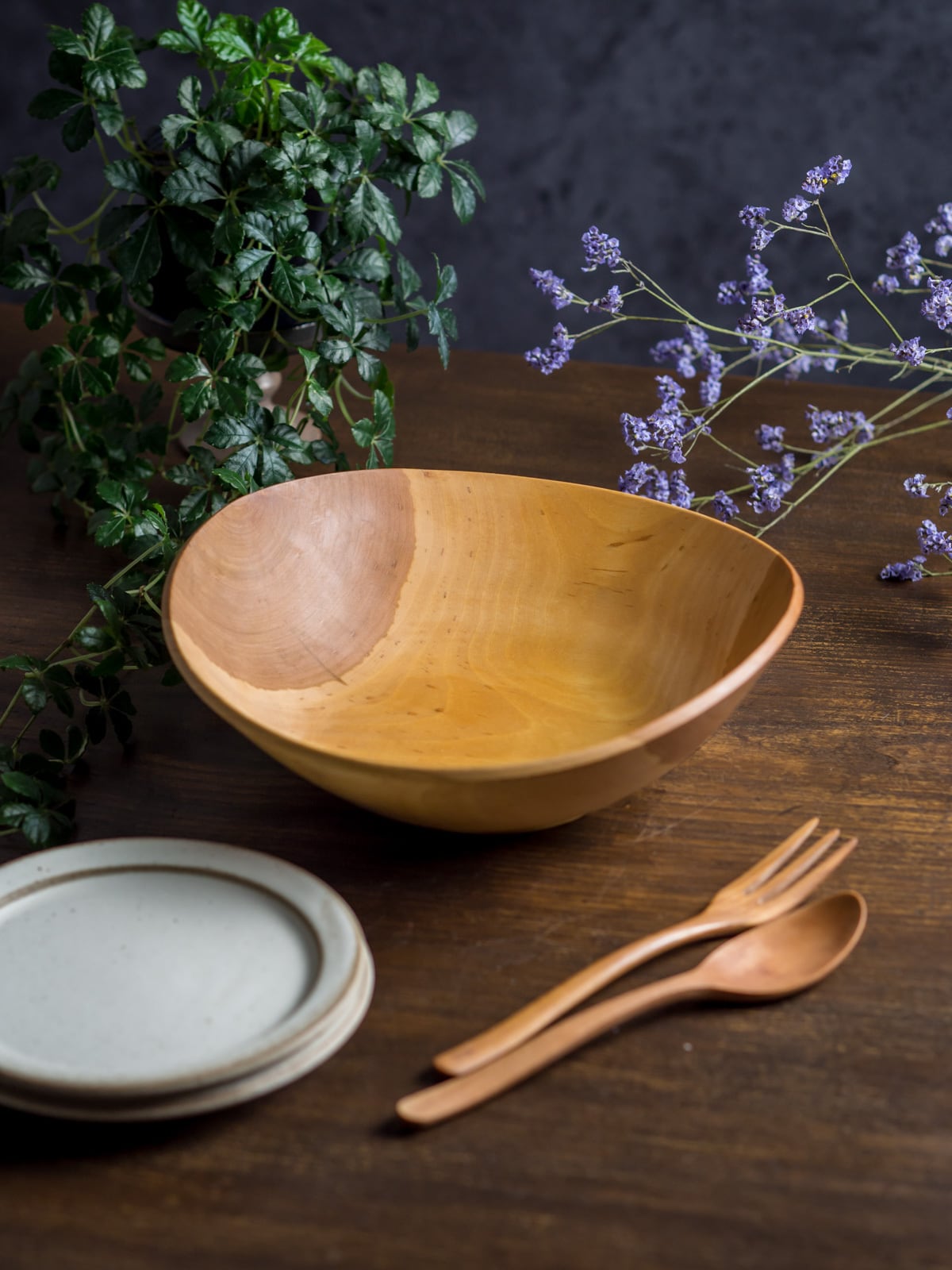 ソメイヨシノ材 サラダボウル L 2（ウッドボウル・木製ボウル