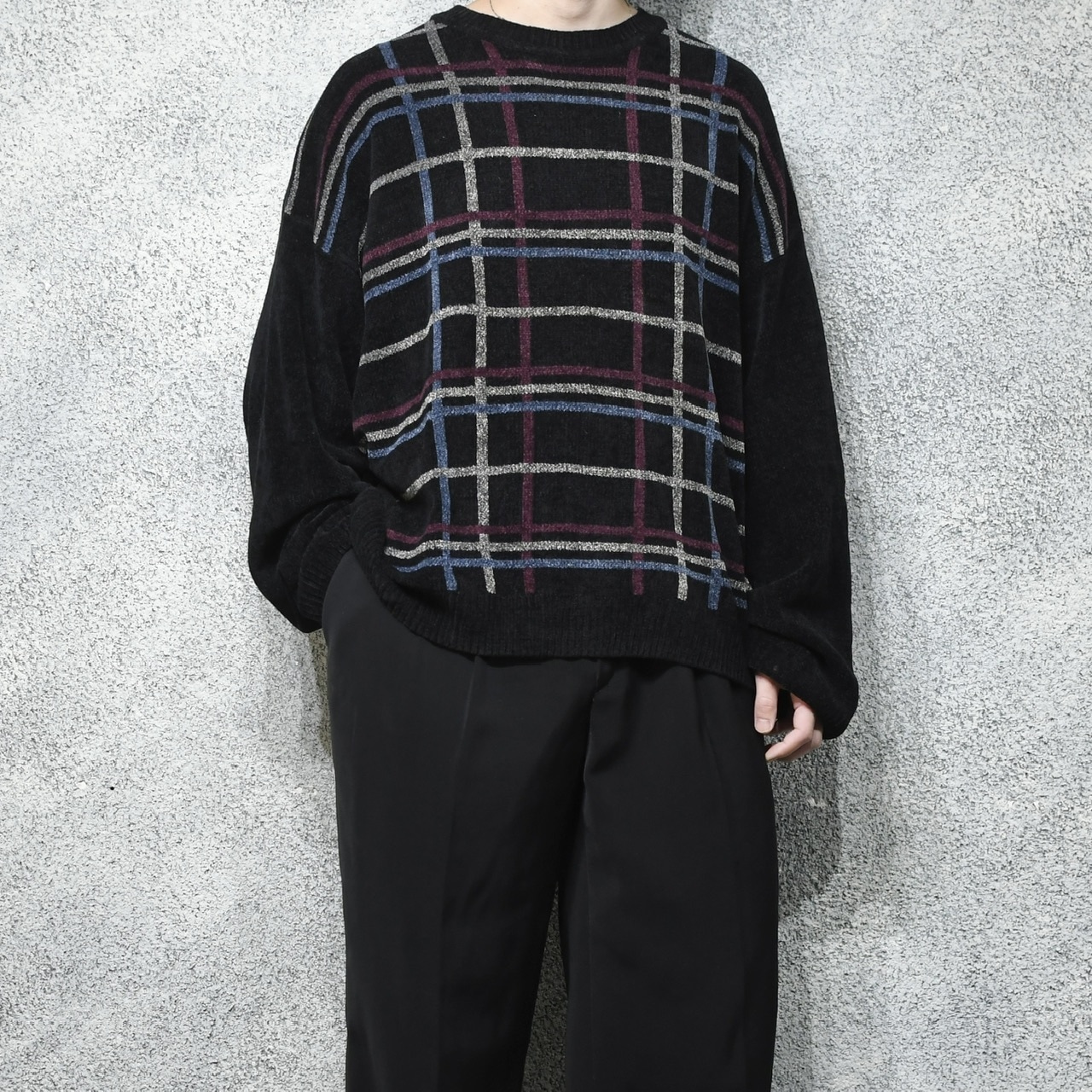 Craft & Barrow check chenille knit