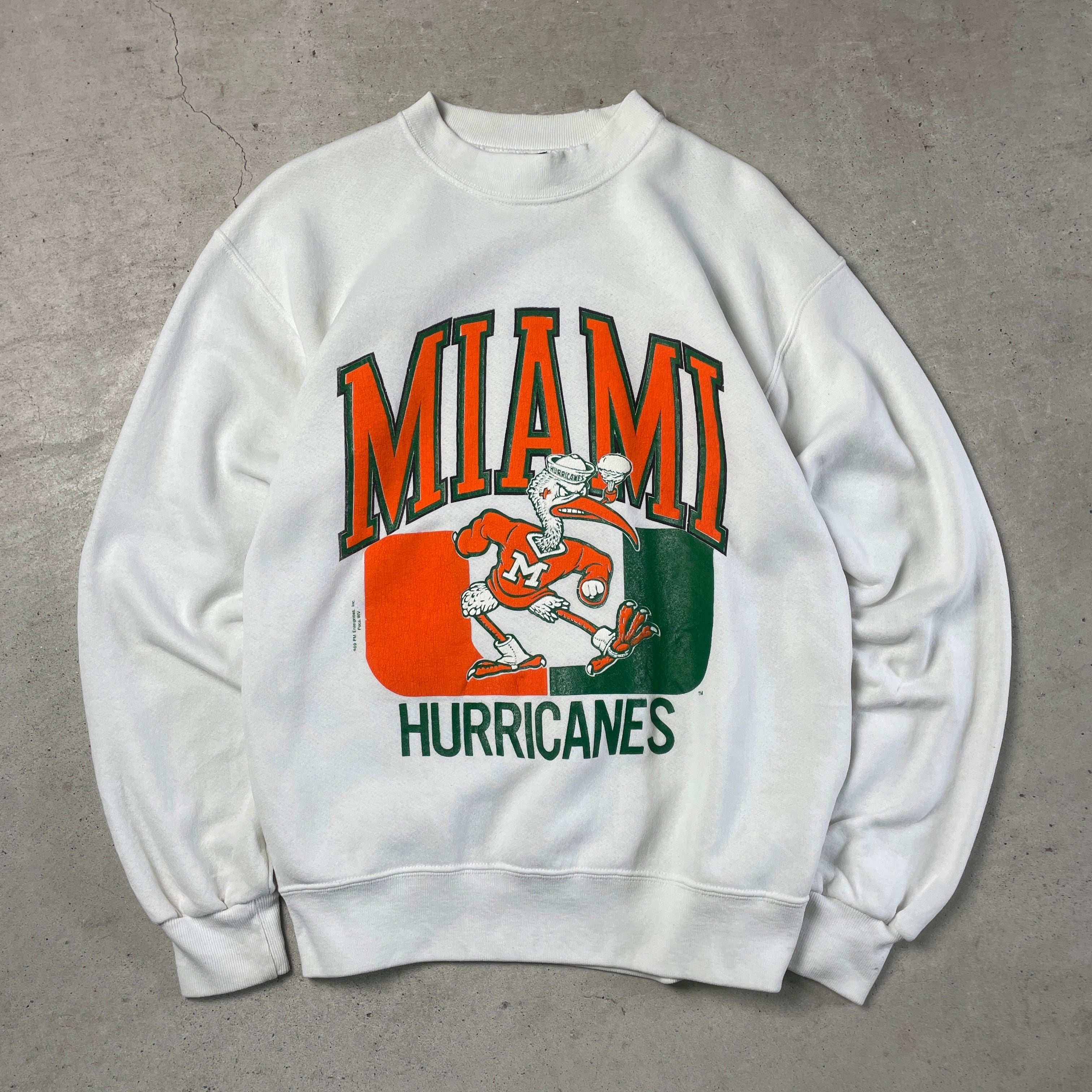 80年代 USA製 MIAMI HURRICANES カレッジ チーム プリントスウェット