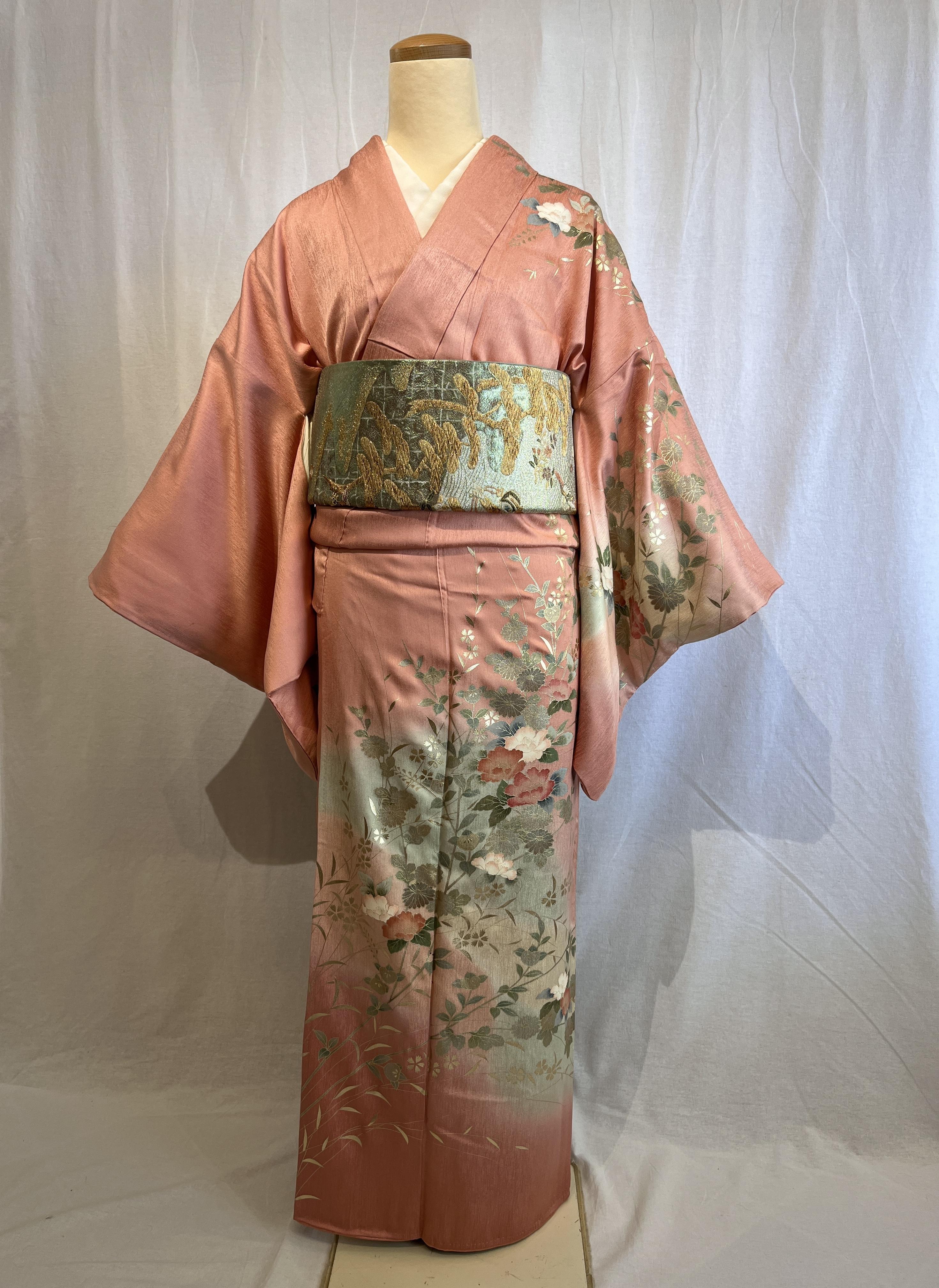 2252 高身長 金箔 訪問着 袷単品 Houmongi (lined kimono) | リサイクル着物ショップ La遇 Used Kimono  Shop Lagu powered by BASE