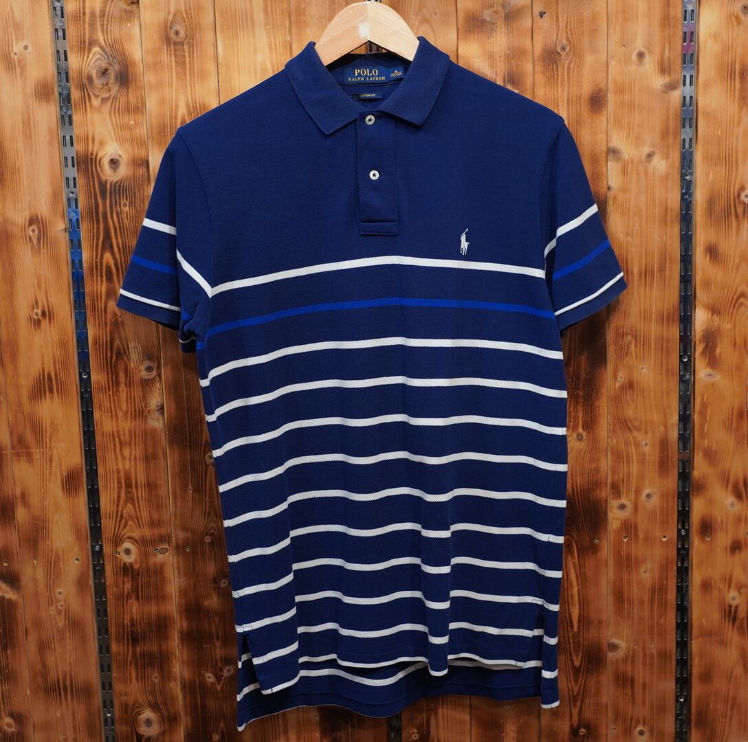 ralphlauren custom fit ボーダー ポロシャツ M/ラルフローレン