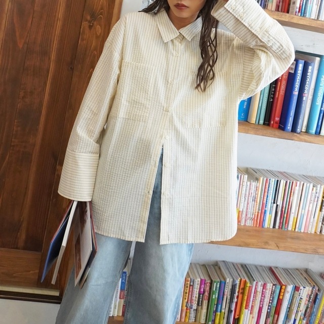 ストライプBIGカフスシャツ　5153690 (0218)