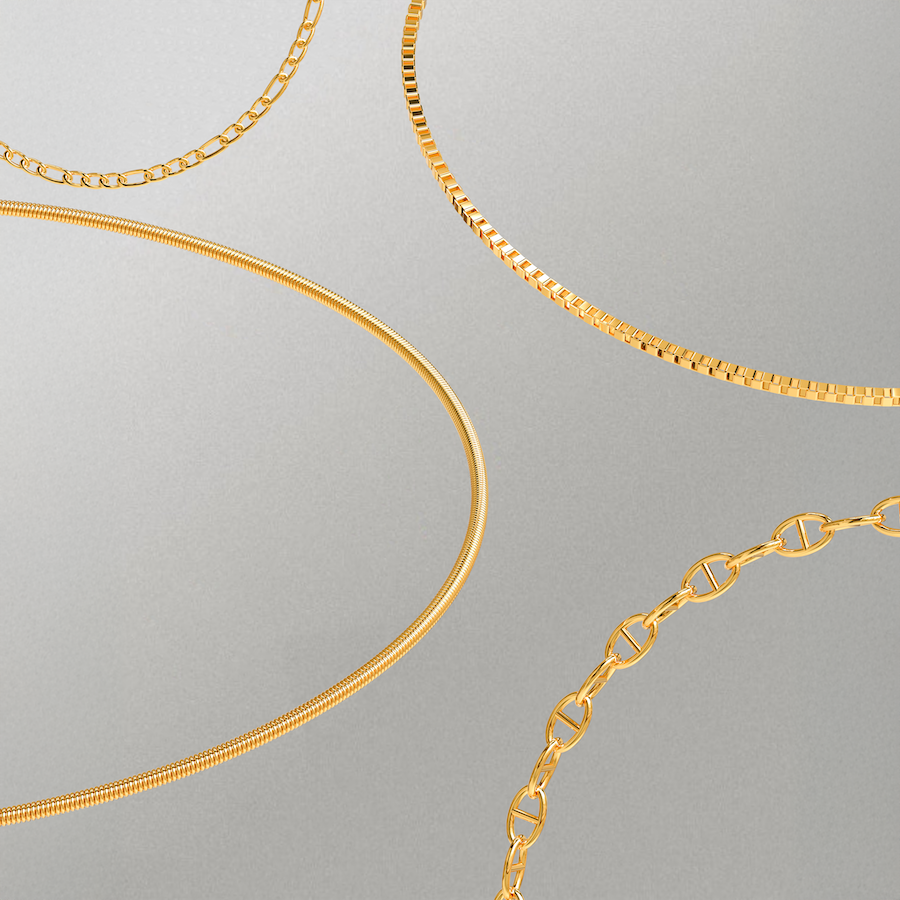 ★Slim Flag Logo ゴールドブレスレット thin snake bracelet (gold) #b25 | garcia