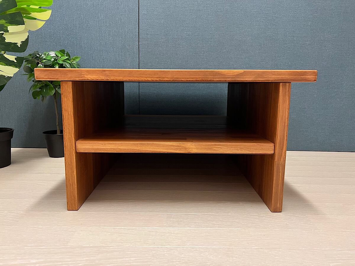送料無料】 ローテーブル 正方形 60cm パイン オーク 棚付き | Pay ID