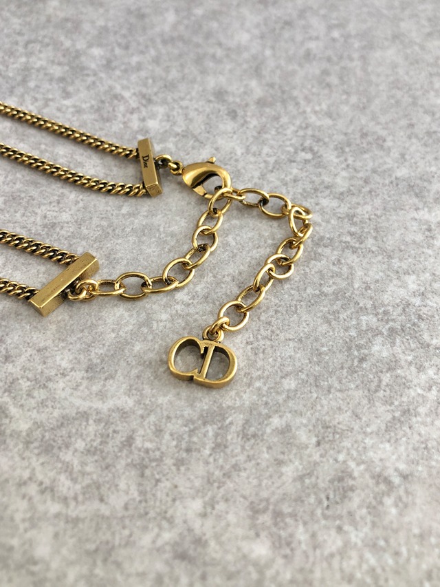 Christian Dior クリスチャン ディオール ネックレス ゴールド JADIORロゴ vintage ヴィンテージ オールド 68jmb5