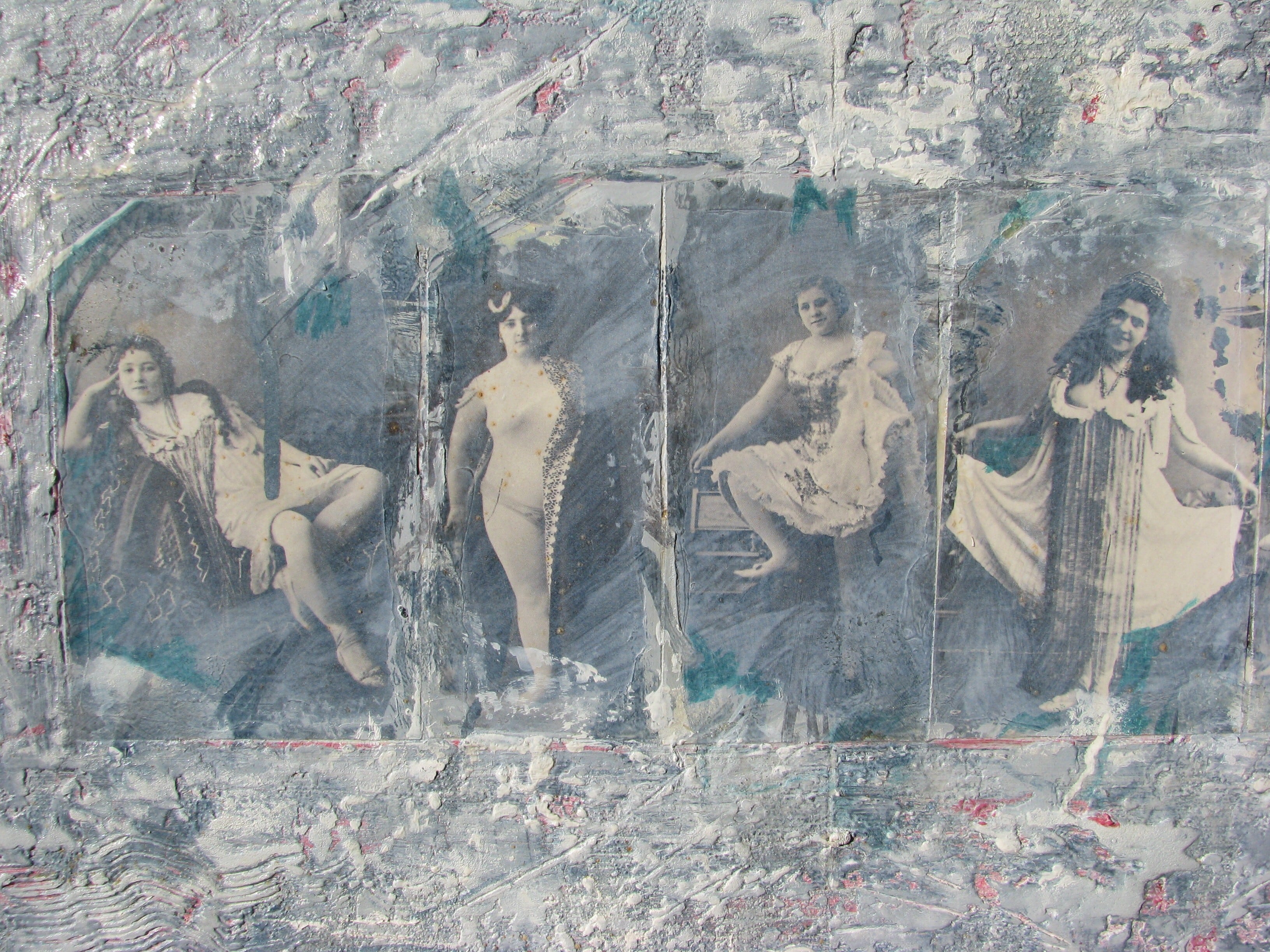 現代美術　兵庫の奇才、木村二朗「古代史より〜」１０号油彩 兵庫の知られざる奇才,木村二朗,19世紀のモデルのコラージュ付き