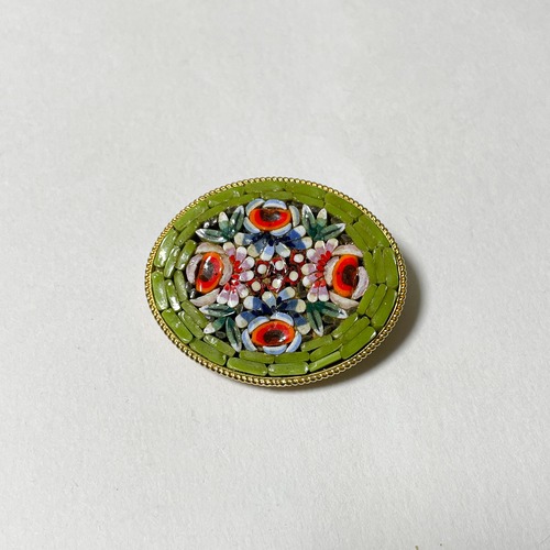 Vintage Micro Mosaic Brooch Made In Italy