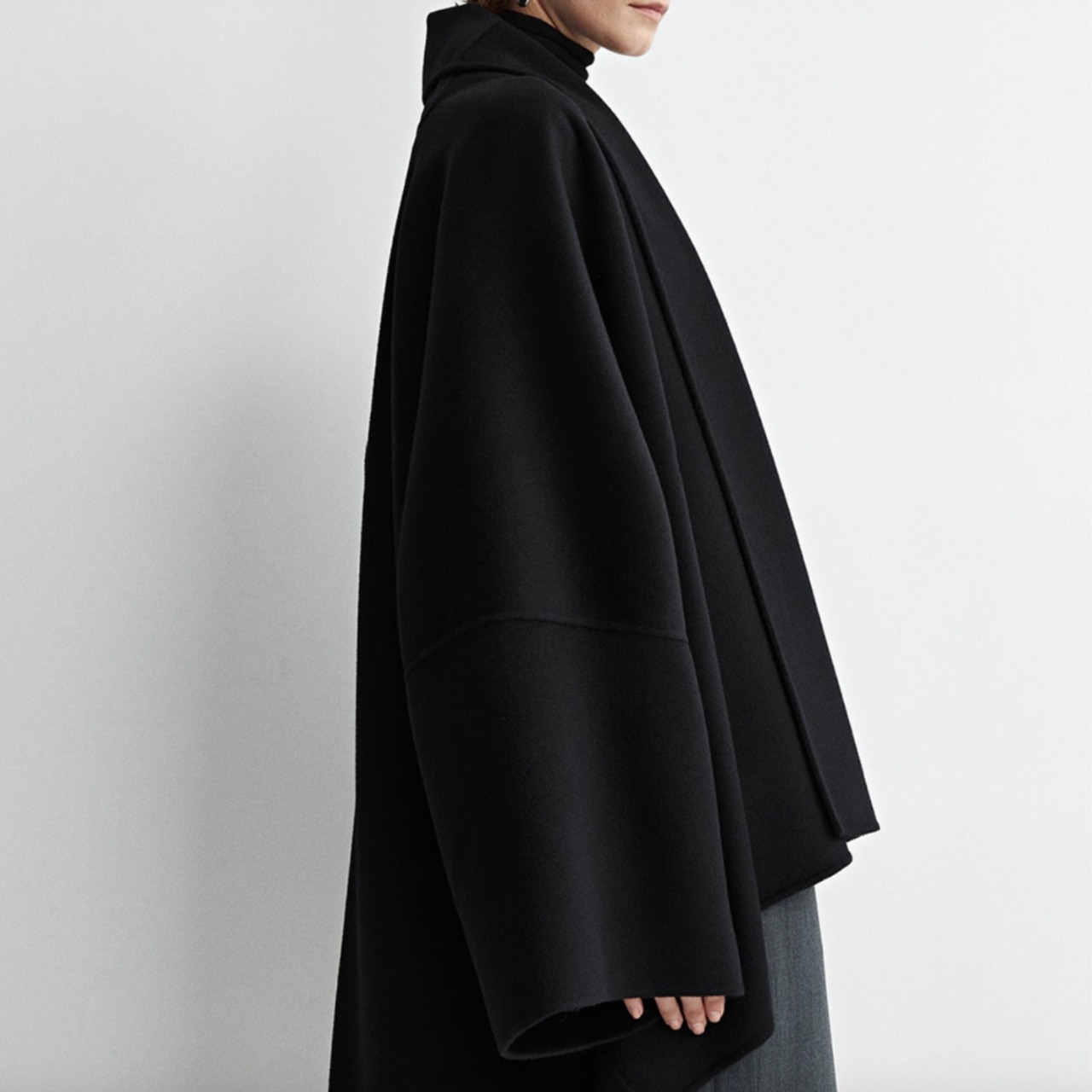 ドレープ オープンフロント ワイド ハーフ丈 ジャケット 00005・画像5