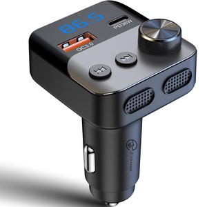 【努力特価】TOZATT FMトランスミッター Bluetooth 車載 ハンズフリー通話 QC3.0/PD3.0対応 カーチャージャー シガーソケット 12V/24V対応