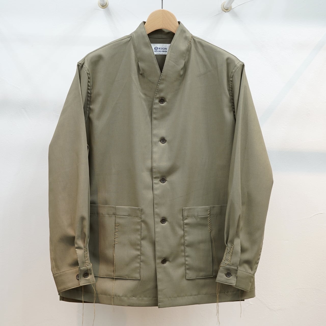 KUON（クオン） 手刺し子ステッチ 新キモノカラーシャツジャケット