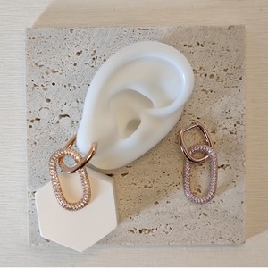 オーバルピアス 【Rose Gold】