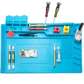 KaiYi 作業マット455x300mm 半田 マットマグネット付 作業用マット 目盛り付く 電子工作マット 滑り止めデスク 耐熱500℃高温熱風 絶縁溶接用 電子製品分解修理用 分解マット, S-160