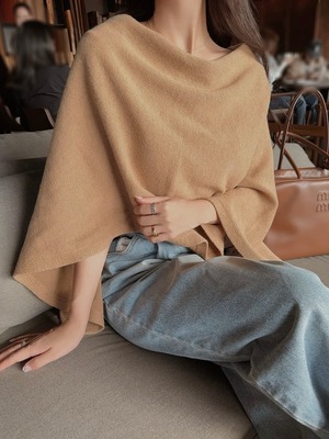 Cape Knit/ camel,gray(11月下旬〜12月上旬頃発送予定)