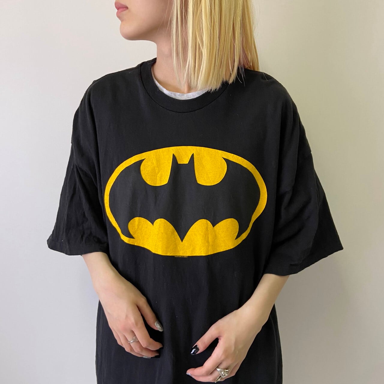 スーパービッグサイズ BATMAN バットマン ロゴプリントTシャツ メンズ 
