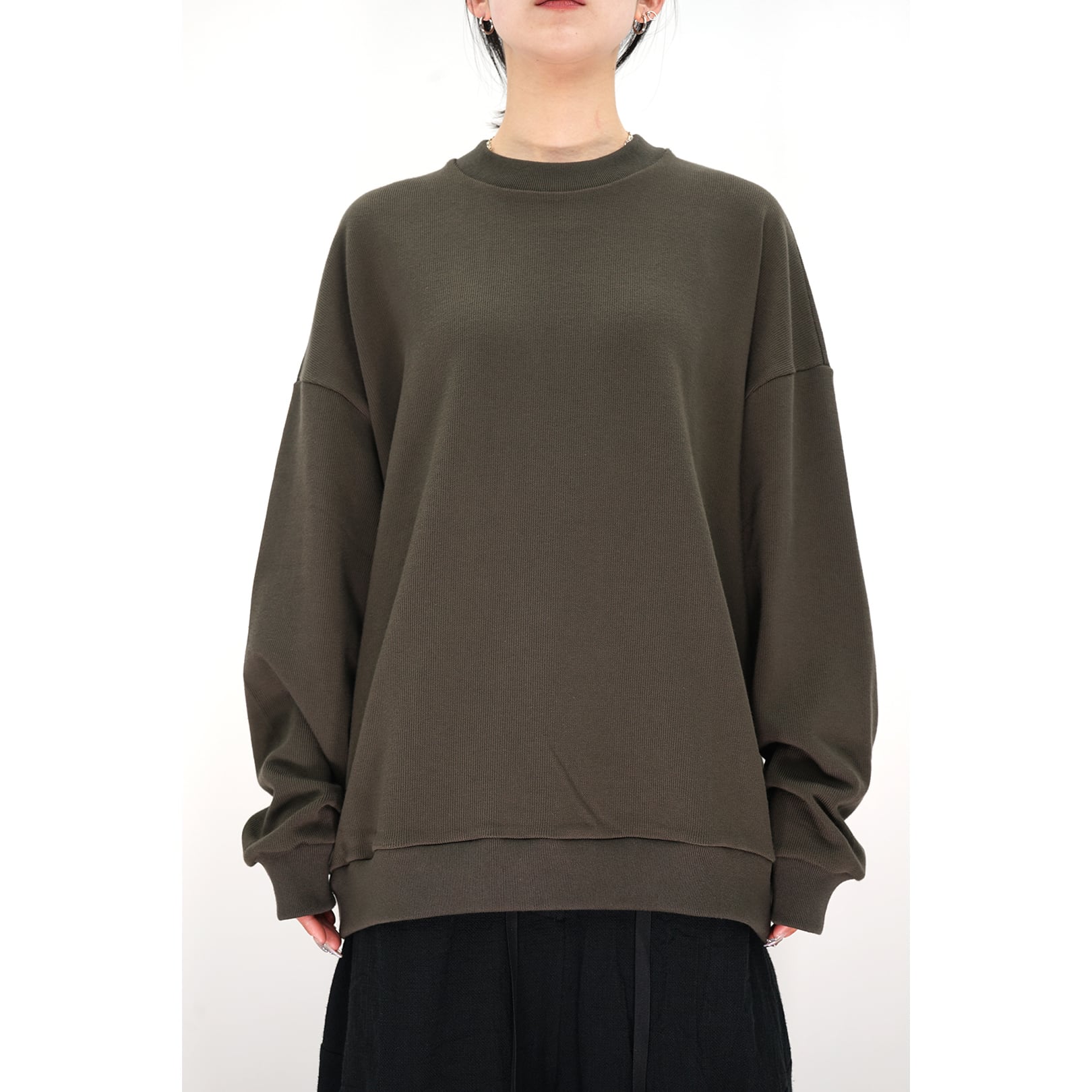 Blanc YM] (ブランワイエム) BL-23S-CWSS Cotton Wide Sweat Shirt