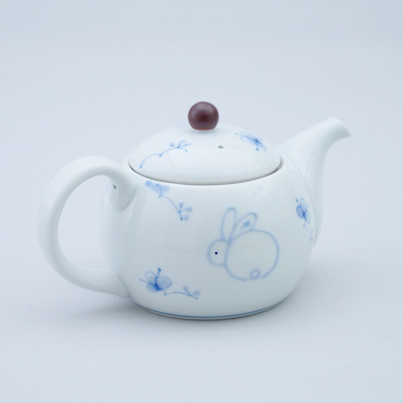 花うさぎ(青) ポット (アミ付き) | plato 田中陶器店 │ 有田焼