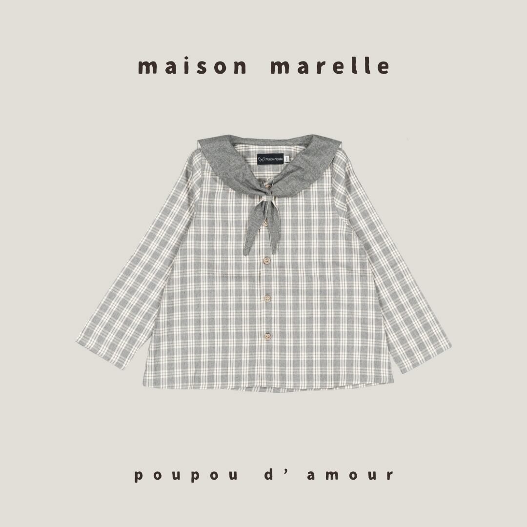 6Y〜12Y 送料無料【予約】maison marelle|Blouse MONGE - grey tartan/(11月上旬以降入荷予定)
