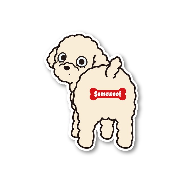 Somewoof トイプードル（クリーム）　ステッカー [Toy Poodle（Cream） / Sticker]