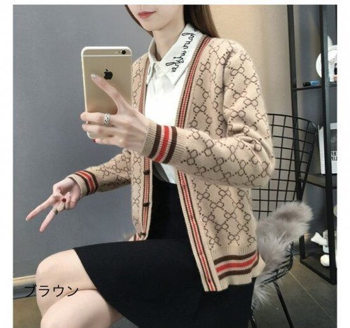 カーディガン ニット セーター トップス 長袖 柄 カジュアル きれいめ ジャケット アウター レディースファッション 韓国風 可愛い トレンド 人気 ワンサイズ あったか 秋冬 10代 20代