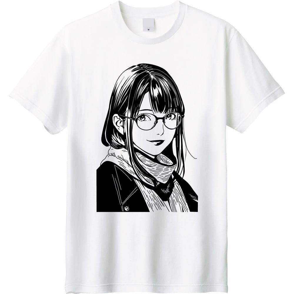 アーバン・ラインアート シティガール プリントTシャツ｜眼鏡女子