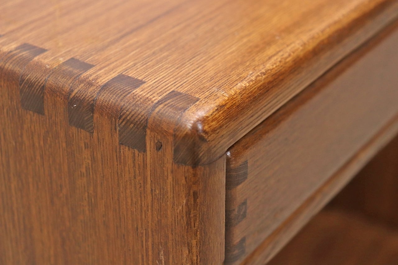 沼津店】オーク無垢材 シェルフ サイドテーブル ワゴン ボックス