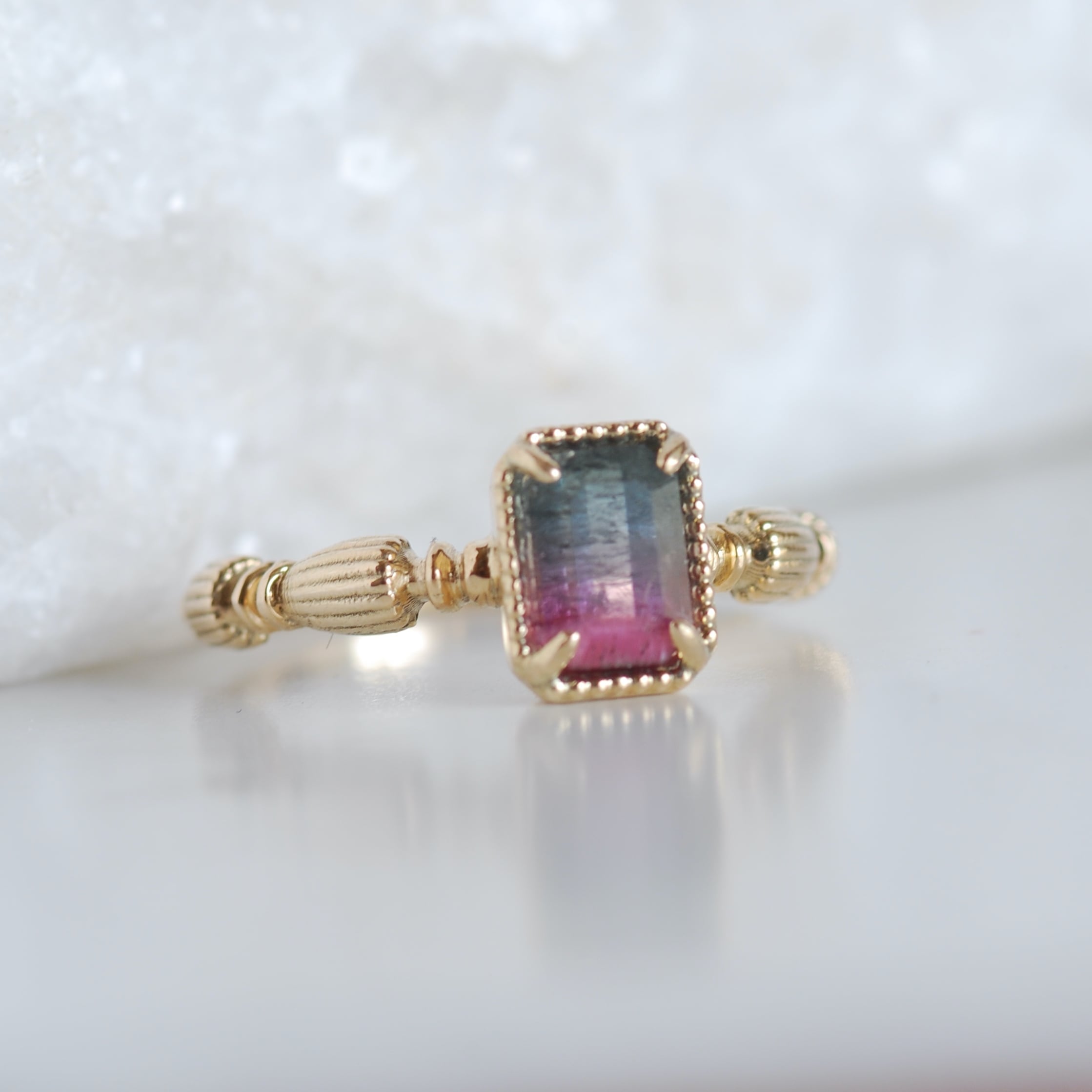 バイカラートルマリン リング / K10YG【1点限り】 | DoubleMoon jewelry