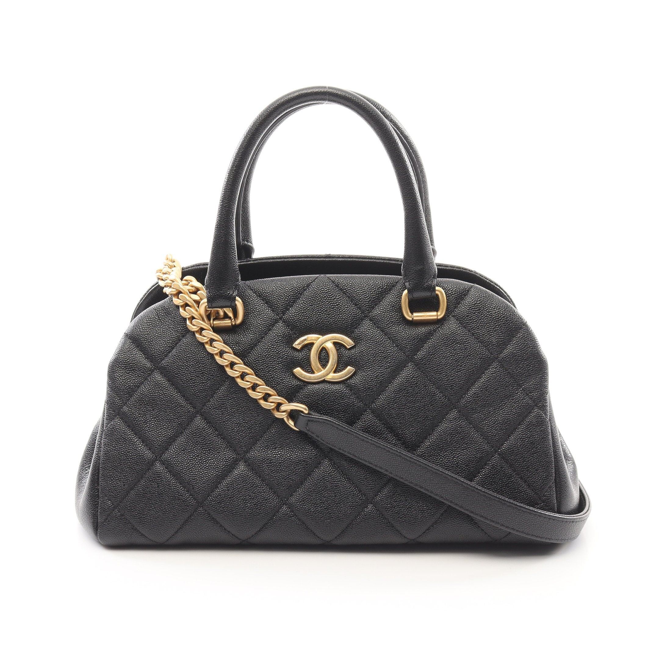 シャネル ハンドバッグ キャビアスキン マトラッセ ミニボーリング 1339