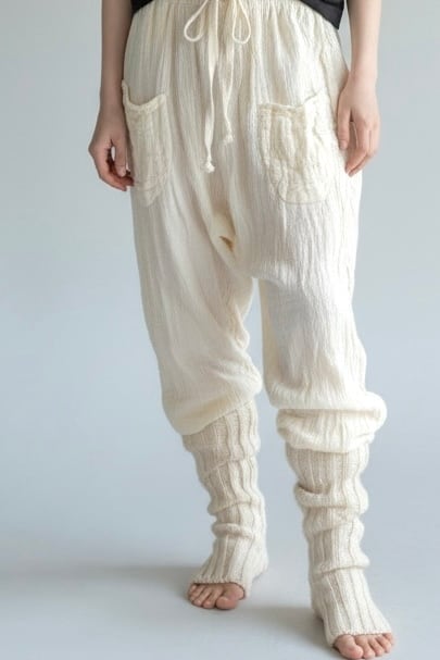 ダブルガーゼ サルエルパンツ ナチュラル | Purushana