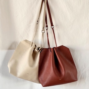 blancle S.leather Drape drawstring BAG