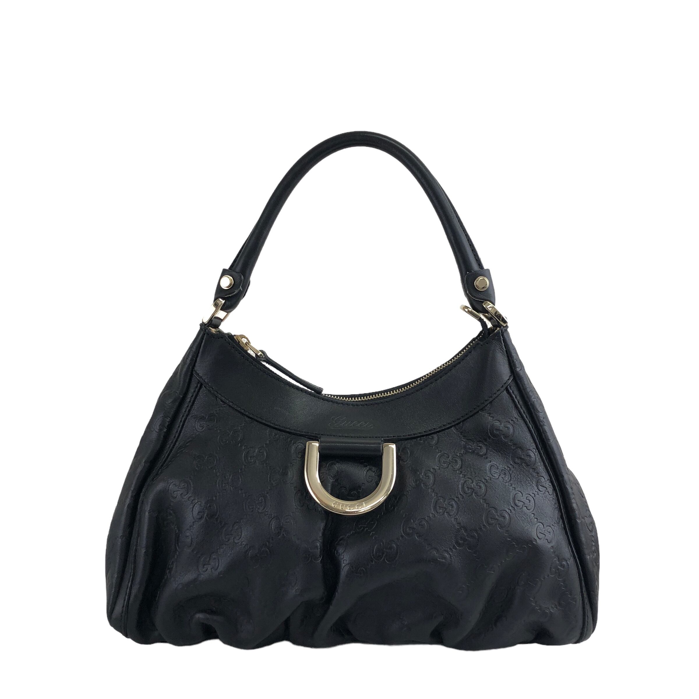 【美品】 Gucci グッチ アビー グッチシマレザー ショルダーバッグ 190525 ブラック GUCCI グッチ グッチシマ アビー ホーボーバッグ ショルダーバッグ