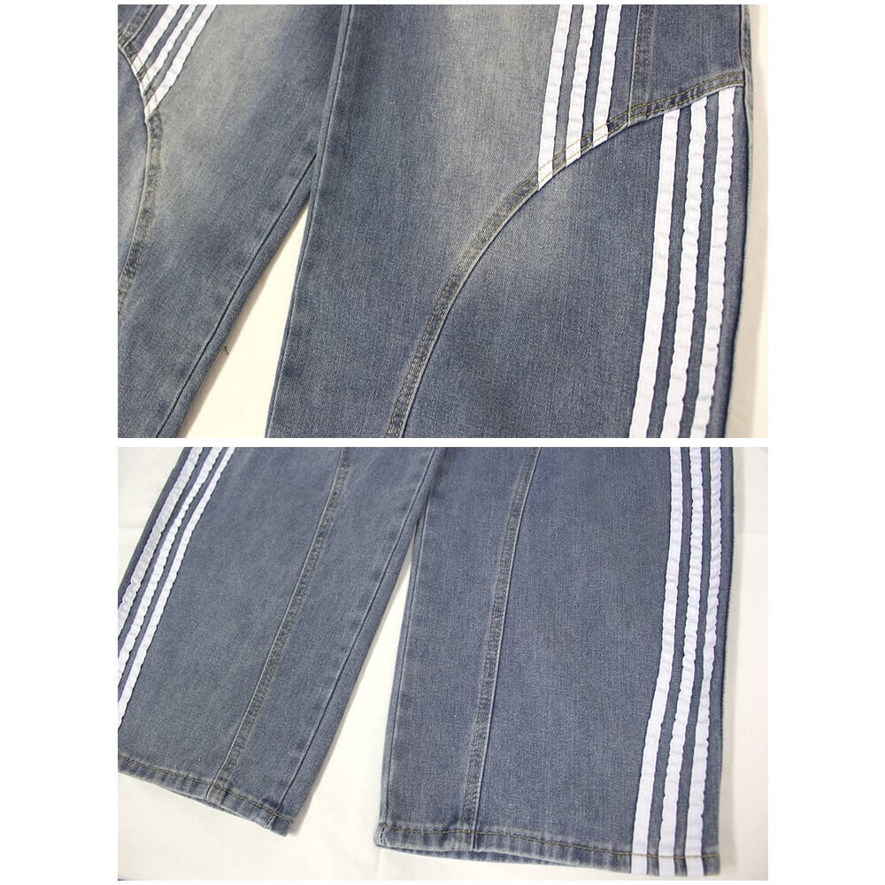 ラインデザインデニムカーブパンツ | M-CLOSET
