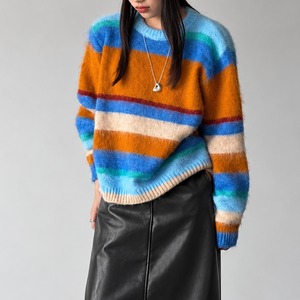 multi border knit pullover 14803
