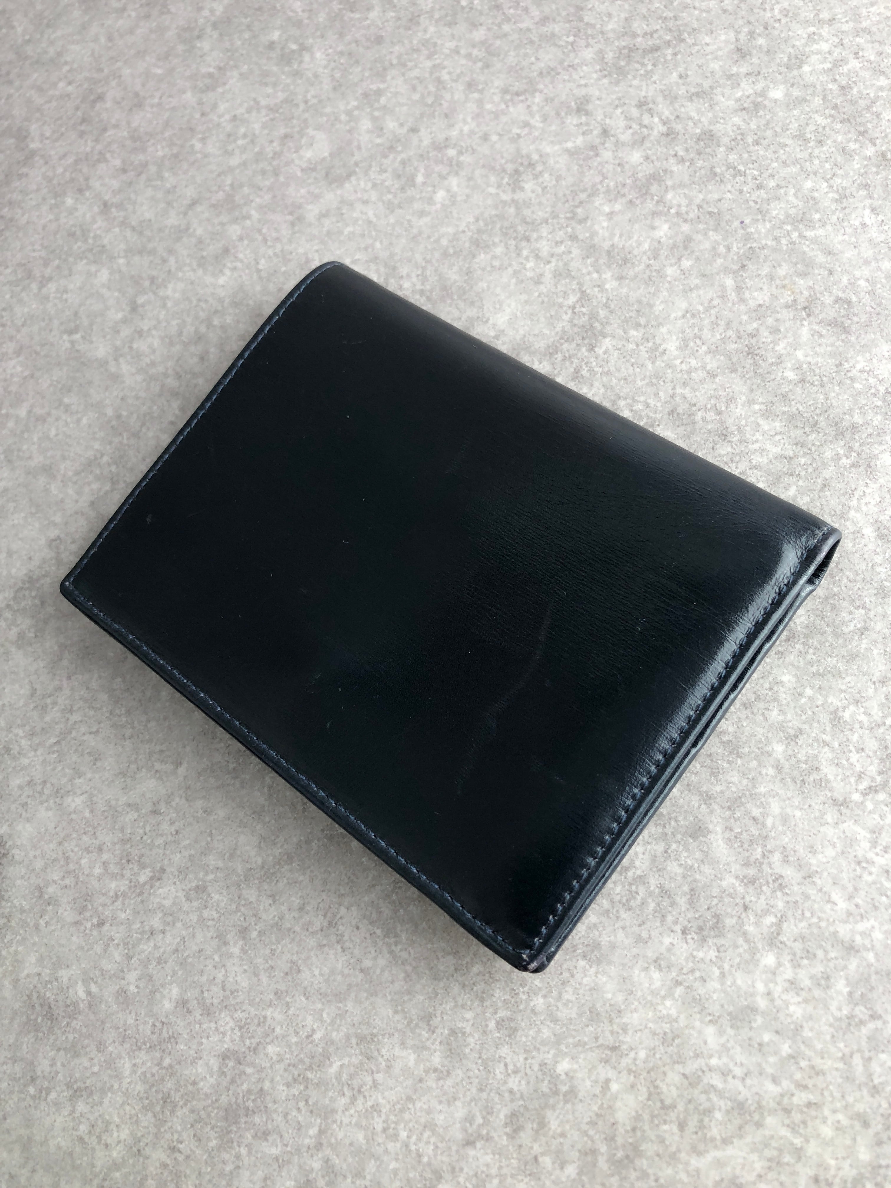 GUCCI グッチ 財布 ダークネイビー ホースシュー レザー 2つ折り