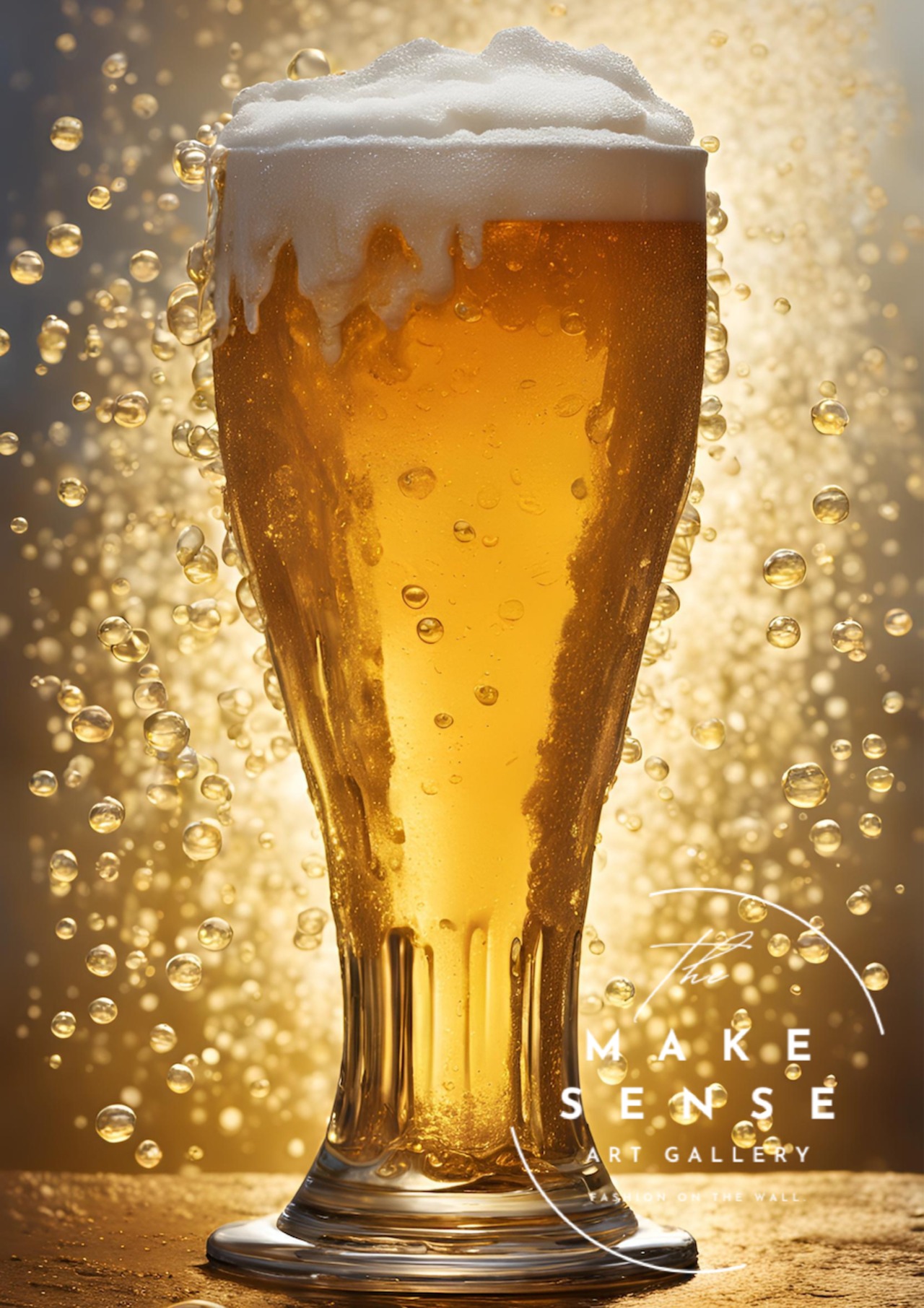 至福の一杯｜ビールを魅惑的に描いたコンテンポラリーアートポスター｜空間を華やかにする一枚｜飲食店やキッチンにも最適｜A3ポスター