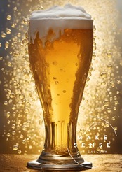 至福の一杯｜ビールを魅惑的に描いたコンテンポラリーアートポスター｜空間を華やかにする一枚｜飲食店やキッチンにも最適｜A3ポスター