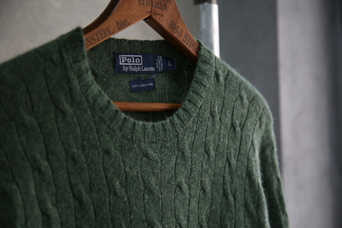 90s【Polo by Ralph Lauren】Cable Cashmere Knit Sweater | the Holic ...