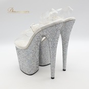 レディース プリーザー Pleaser ヒール 26.2cm シルバー系 ハイヒール ラメ グリッター 靴 くつ シューズ パーティー コンテスト ミスコン 大会 イベント 華やか 派手 透明