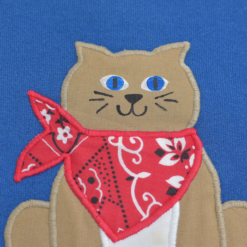90s USA製 JERZEES ジャージーズ 猫 キャット アップリケ 刺繍 90s USA製 JERZEES ジャージーズ 猫 キャット アップリケ 刺繍