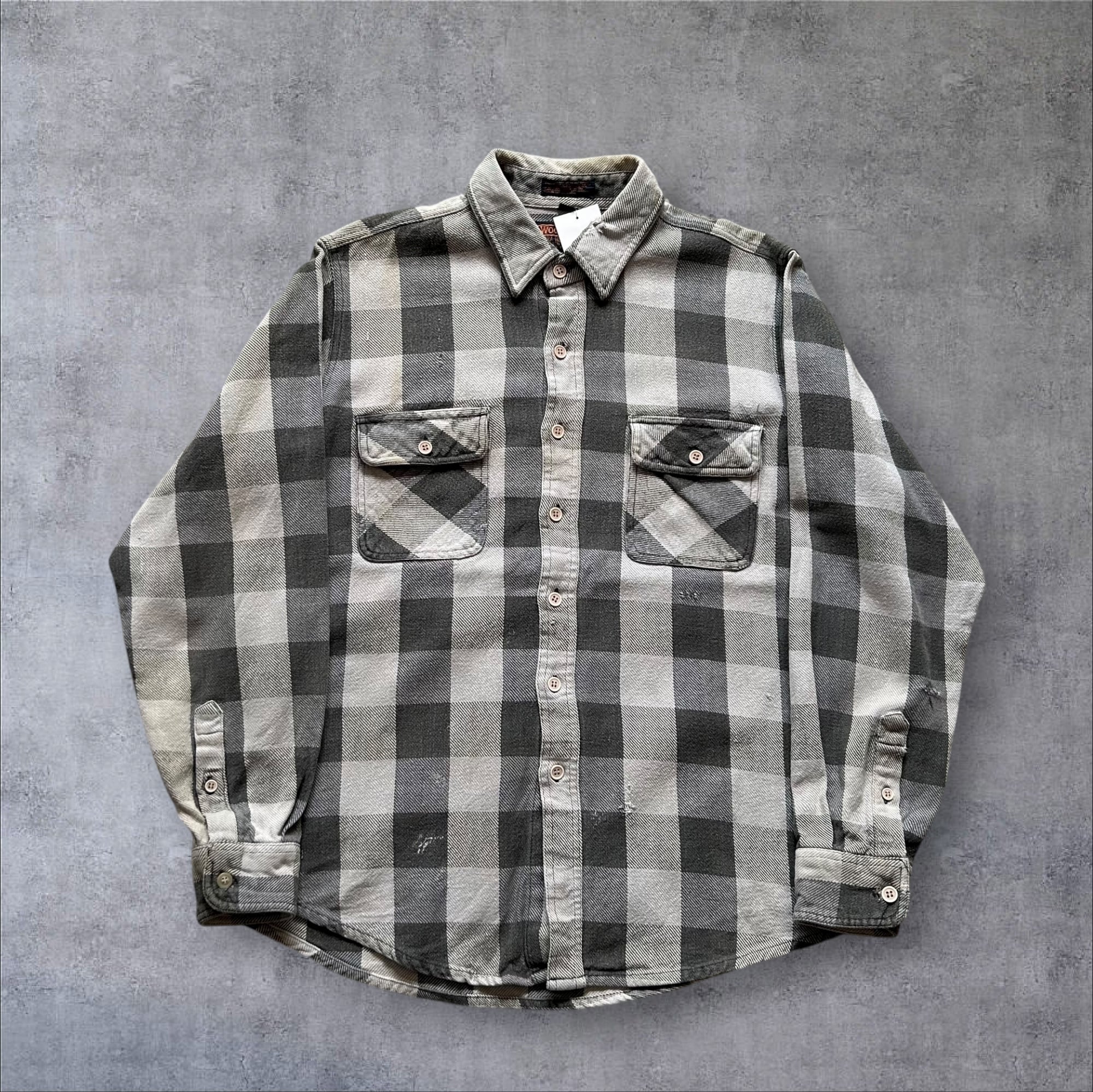 2000s WOODLAND Heavy Flannel Shirt "Black×White"【高円寺店】