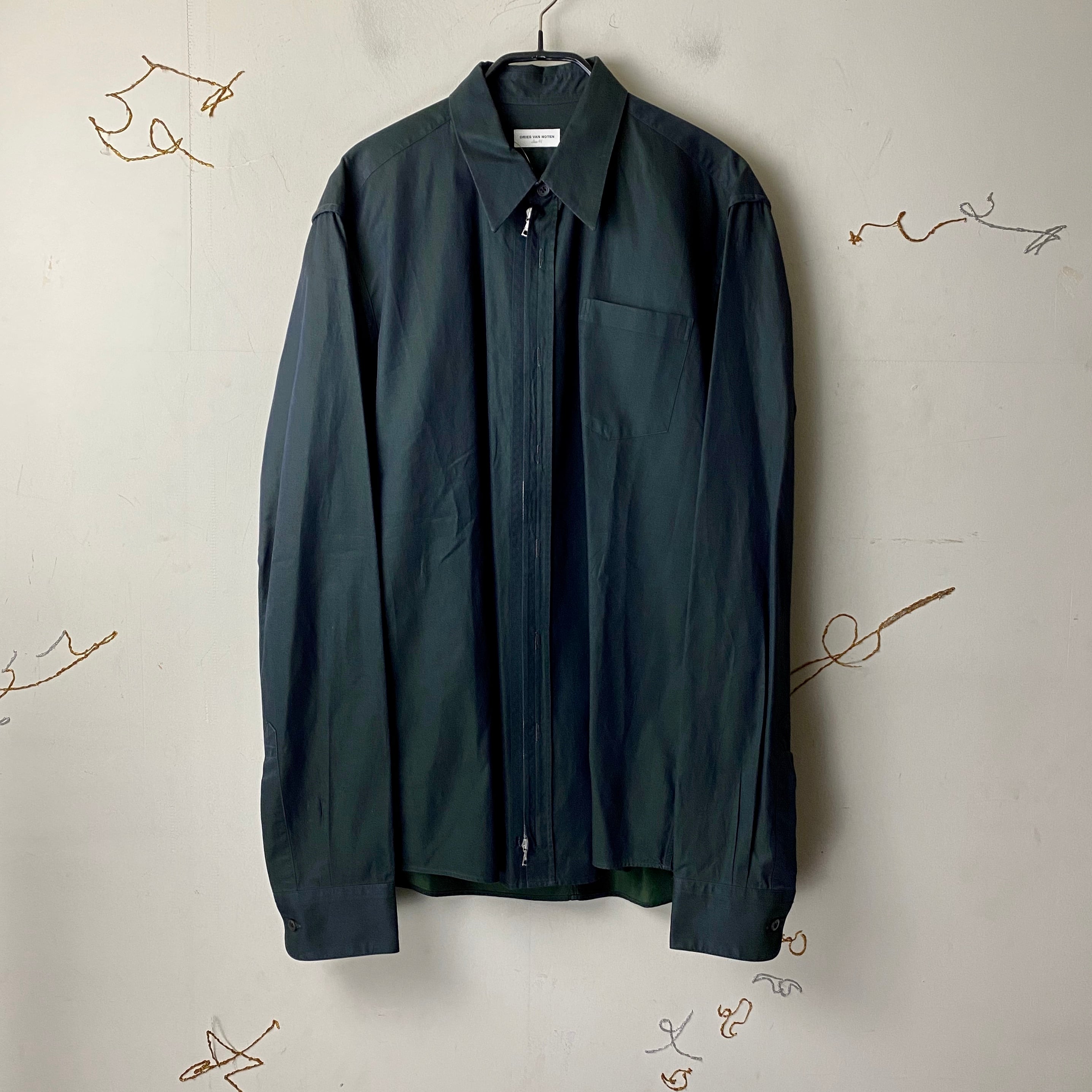 DRIES VAN NOTEN zip-up design shirt | NOIR ONLINE