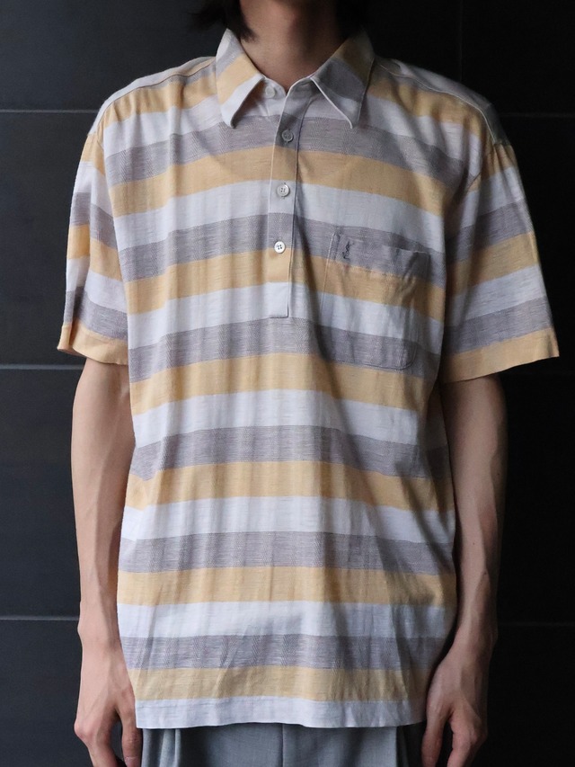【yves saint laurent】coloring border polo top