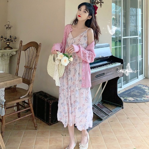 ✞ 花柄Vネックウエストすっきり☆着痩せ♥カワイイ♥ノースリーブ スウィート ✞ゴスロリ SM ミリ 甘ロリ クラロリ 和ロリ エレガント 黒ロリ 姫ロリ 華ロリ BB-BB0714934