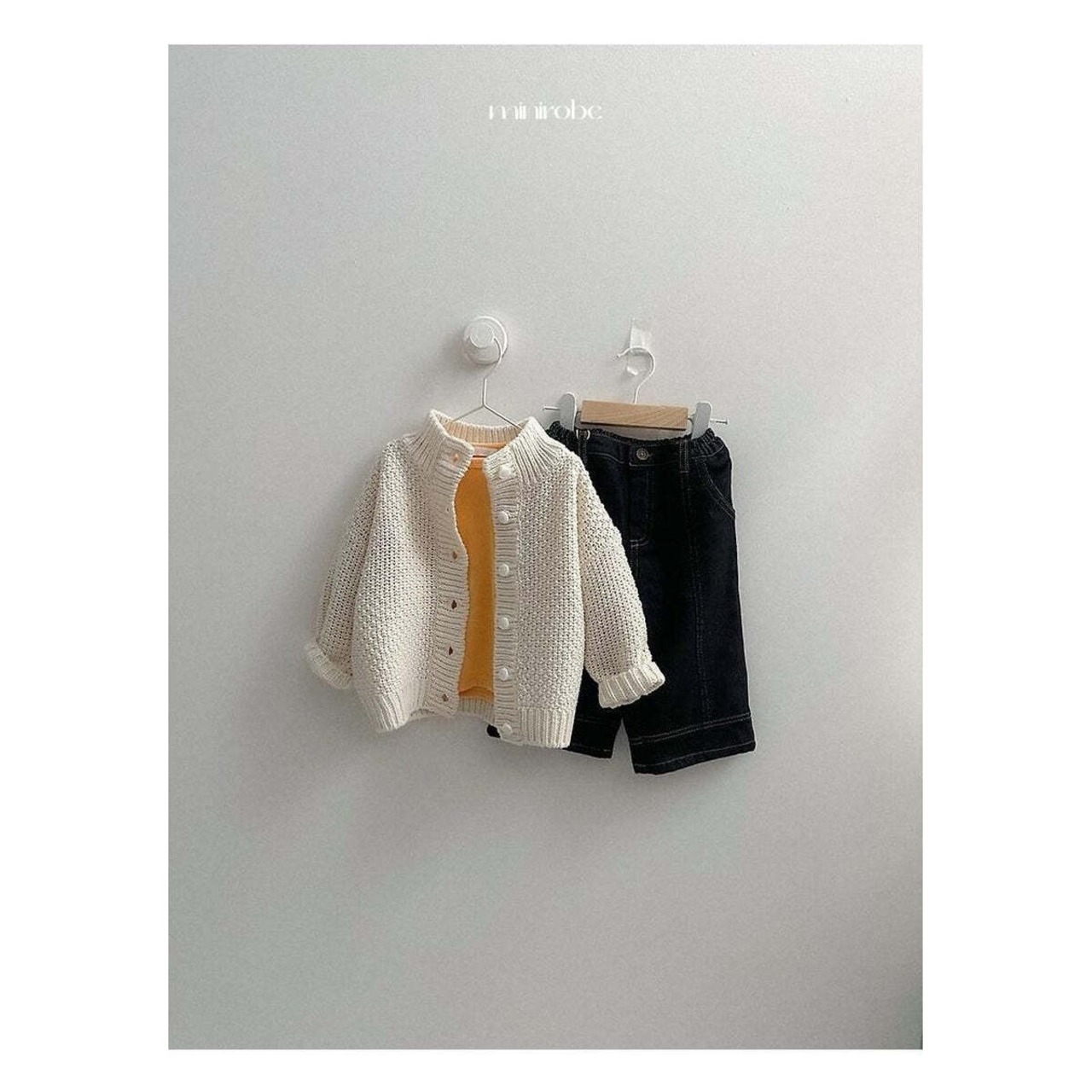 【取寄】minirobe ワッフルハイネックカーディガン｜冬服｜韓国子供服