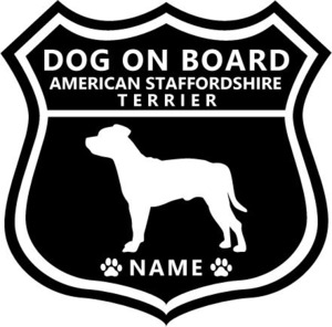 アメリカンスタッフォードシャーテリア ステッカー[005D] Mサイズ(15cm×15cm) オーダーメイド ドッグインカー  犬 いぬ 車 イヌ ステッカー シール プレゼント かっこいい おしゃれ  愛犬 オーダー ドッグオンボード
