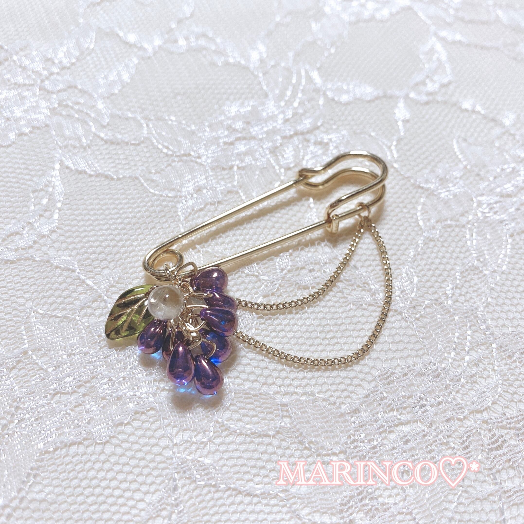 ぶどうブローチ(NO.490) | MARINCO♡*