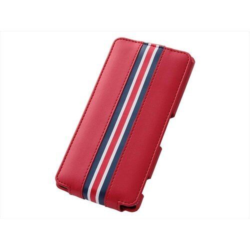 レイ・アウト Xperia Z2 SO-03F ケース 手帳型 フラップタイプ・トリコロール・レザージャケット レッド RT-SO03FLC4/R 2